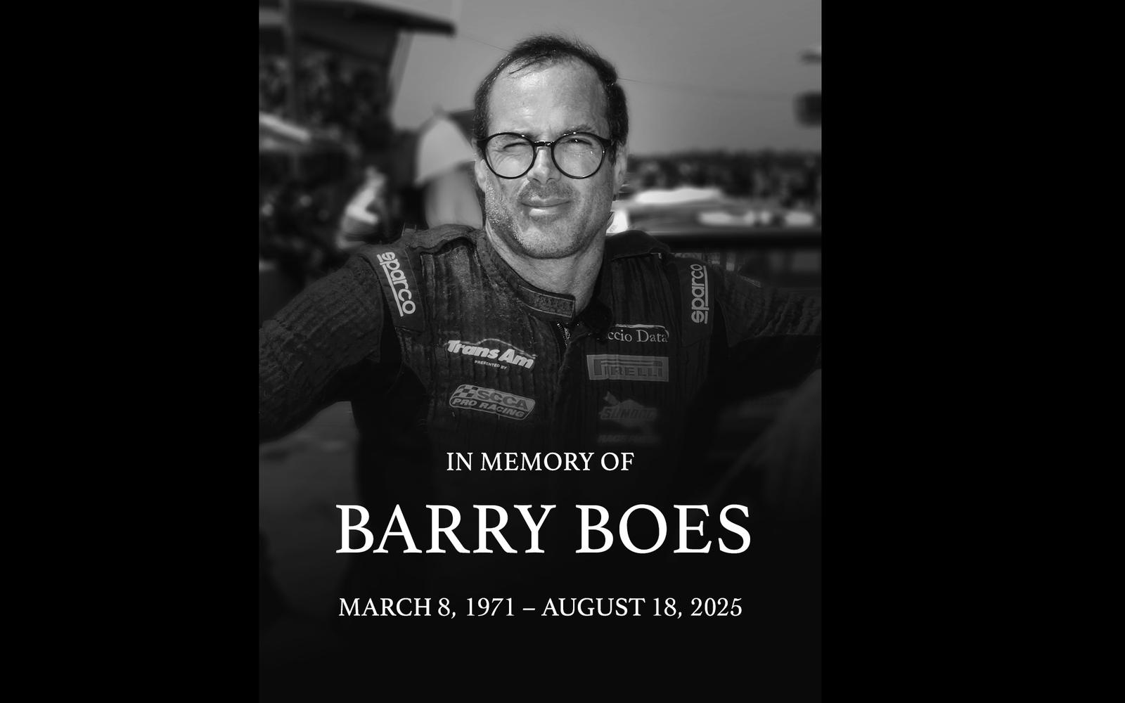 Trans Am Statement on the Passing of CUBE 3 Architecture TA2 Series Pro/Am Challenge Champion Barry Boes